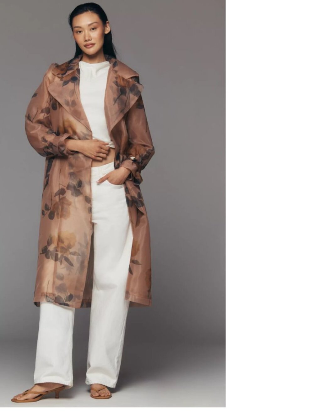 Anthropologie NVLT Organza floral Trench Coat SIZE M new with tag - Picture 2 of 9